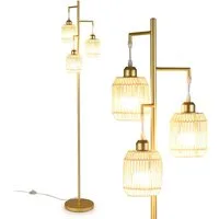 COSTWAY Stehlampe, Leselampe wohnzimmer dimmbar, Stehleuchte modern