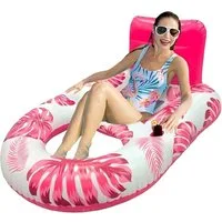 SIKAINI Luftmatratze Komfortable aufblasbare Schwimmliege für Erwachsene, (kompakt zusammenfaltbar für einfachen Transport und Lagerung), Strapazierfähiges, UV-beständiges PVC