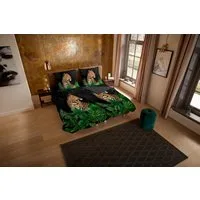 PURE luxury collection Wendebettwäsche Mala, Microfaser, 2 teilig, Mikrofaser, 135x200, Pflegeleicht, Reißverschluss, Wendeoptik, Leopard