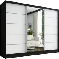A&J MöbelLand GmbH Schiebetürenschrank AURELIA 1 mit 3 Schubladen und Spiegel (TOP ANGEBOT! Geräumiger Schrank mit einer Breite von 200 cm und Spiegel, ideal zur Aufbewahrung von Kleidung und Accessoires. 3 Schubladen und viel Stauraum. TOP PRODUKT! 