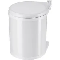 Hailo Einbaumülleimer Compact-Box M, 15 Liter, Stahlblech weiß, Kunststoff Inneneimer, Made in Germany