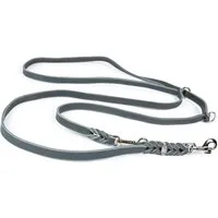 CopcoPet Hundeleine Fettlederleine Hundeleine geflochten dreifach verstellbar, Leder, Führerleine, zum umhängen, pflanzlich gegerbt, verschiedene größen