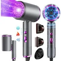 ibettertec Haartrockner Haartrockner Föhn Ionen,klappbar,mit 3 Stylingdüse, 2400 W, Schnelltrocknen Hair Dryer Mit 6 Temperatureinstellungen, Reiseföhn Hairdryer Frisuren Zubehör Reisehaartrockner