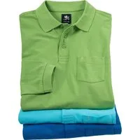 Otto Kern Langarm-Poloshirt (Packung, 3er-Pack) aus Baumwolle