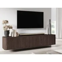 Compleo TV-Schrank 220 cm breit, Hängend oder auf Füßen, TV-Tisch japandi Nussbaum oder Kaschmir