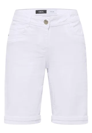 CECIL - Slim Leg Jeansshorts im Casual Fit White - Gr. - 27