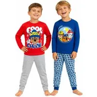 PAW PATROL Pyjama 2x Paw Patrol Kinder Schlafanzug blau + Rot Gr:98-128