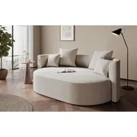 LeGer Home by Lena Gercke 2,5-Sitzer ISALIE Samtoptik, rundes Loungesofa, mit Kissen, perfekt gepolstert, moderne Stoffe, mit 4 Zierkissen, extra große Sitzfläche