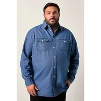 Men Plus Businesshemd Jeanshemd Langarm Kentkragen Comfort Fit