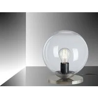 TRANGO Nachttischlampe, 7010C Retro Nachttischlampe *SUN* Glaskugel Tischleuchte in klar inkl. Kabelschalter & E27 Lampenfassung, Lampe, Fensterbank Leuchte, Nachttischleuchte, Schreibtischleuchte, Tischlampe