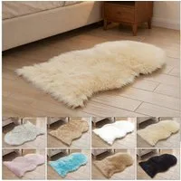 BTTO TEPP Hochflor-Teppich Fellteppich, Kunstfell, Weich, Hochflor Shaggy Teppiche, Florlänge 60mm, 40 X 60 cm-1 P
