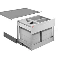 Hailo Einbaumülleimer Hailo Abfallsammler 3644832 Raumspar-Tandem-S-plus 2x 8,5 + 12 L Bio