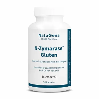 NatuGena N-Zymarase Gluten | 90 Kapseln | mit Tolerase® G, Fenchel, Kümmel & Ingwer | vegan