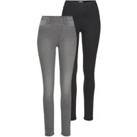 Flashlights Jeansjeggings (Packung, 2er-Pack) enge Passform, Röhrenjeans, Used-Look-Waschung, hohe Leibhöhe
