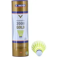 VICTOR Badmintonball Shuttle 2000 Nylon gelb Dose 6er, Geschwindigkeit: mittel