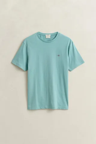 GANT - Regular Fit Shield T-Shirt muted turquoise - Gr. - L