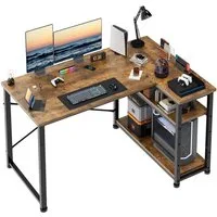 HOMALL Computertisch Eckschreibtisch Reversibel L Förmiger Schreibtisch mit Regal (120/140/160cm,PC Tisch,L-Computertisch,Schreibtisch,Geeignet für Büro, Arbeitszimmer)