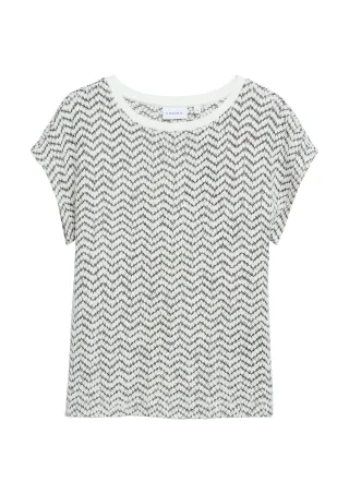 comma - Sweatshirt schwarz/creme - Gr. - 42