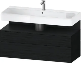 Duravit Qatego Waschtischunterbau wandhängend Eiche Schwarz Matt 1190x470x590 mm - QA4396016160010 QA4396016160010