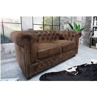 riess-ambiente Sofa CHESTERFIELD 150cm antik braun, Couch · mit Federkern · 2 Sitzer · Microfaser · Wohnzimmer