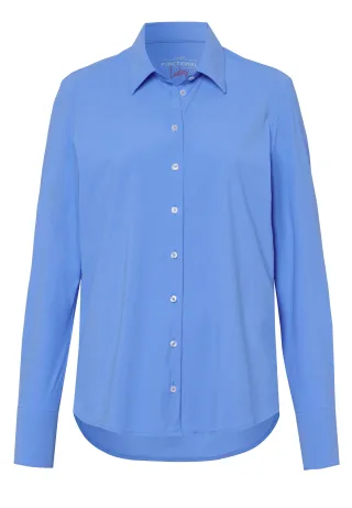pure - PURE- Functional Bluse modern fit Langarm blau - Gr. - L
