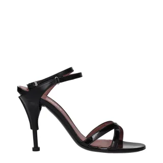 Premiata Schwarze Leder Stiletto-Absatzsandalen
