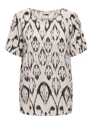 JDY - JDYBREE LIFE S/S O-NECK TOP WVN Cement - Gr. - XS