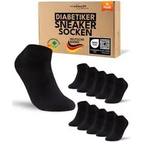 sockenkauf24 Diabetikersocken Sneaker Socken Diabetiker ohne Gummibund & ohne Naht Baumwolle (20-Paar) Diabetiker Socken mit Komfortbund ohne Gummi für Damen & Herren