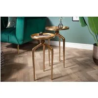 riess-ambiente Beistelltisch ABSTRACT Ø60cm gold (Set, 2-St), Wohnzimmer · Metall · rund · Shabby Chic · Design