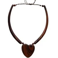 SIMANDRA Kette mit Anhänger Halskette (Einzelstück), Unikat aus Suar Holz