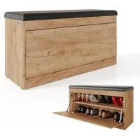 Platan Room Schuhschrank Schuhregal mit Sitzkissen, Schuhkommode, Schuhbank 100 cm Kaschmir