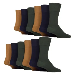 12 Paar Herren Sanfte Grip Oberschenkel Diabetikersocken | Nicht elastische Baumwollsocken