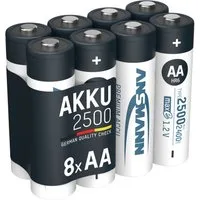 ANSMANN AG Akku Mignon AA 2500mAh 1,2V NiMH, 8 Stück Akku 2500 mAh (1.2 V)