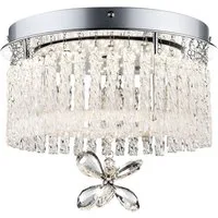GLOBO LIGHTING LED Deckenleuchte, LED-Leuchtmittel fest verbaut, Neutralweiß, LED Decken Chrom Leuchte Kristall Glas Behang Wohn Ess Zimmer