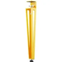 SO-TECH® Tischbein ColorLine in F-Form konisch zulaufend von 70 auf 40 mm, mit Klemmschraube (ohne Bohren) - gelb - Höhe 464 mm - 1x