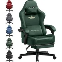 GTPLAYER Gaming-Stuhl aus Stoff mit Taschenfederkissen großer hoher Gamer Stuhl, 150KG (Gaming Chair mit hoher Rückenlehne und Fußstütze), Bürostuhl Gaming Sessel Gepolstert für Jugendliche und Erwachsene
