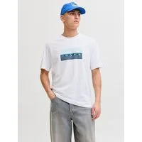 Jack & Jones Kurzarmshirt JCOFUSION DOTS PRINT TEE SS CREW SN Baumwolle, regular fit