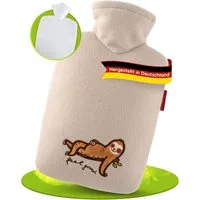 Hugo Frosch Wärmflasche - Wärmflasche Klassik 1,8 l mit Fleecebezug feel good beige, Made in Germany