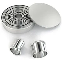 Intirilife Ausstechform, Edelstahl, (12-St), 12-teiliges Ausstechformen Set mit Aufbewahrungsbox Cutter Ringe Rund
