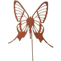 UNUS GARDEN Gartenstecker Roststecker Schmetterling mit Wackelfeder (1-St)