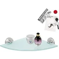 bremermann Wandregal Bad-Serie PIAZZA - inkl. Klebeset, aus Glas und Edelstahl