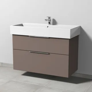 Sanipa 3way Waschtischunterbau zu Duravit Vero Air Waschtisch mit 2 Auszügen, Taupe-Matt UP4351T