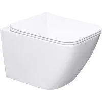 Mai & Mai Tiefspül-WC Hänge-WC Wand WC aus Keramik spülrandloses - Softclose Sitz, Wandhängend, Toilette wandhängend inklusive WC-Sitz
