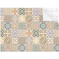 Bilderdepot24 Küchenrückwand selbstklebend beige mit Motiv, (1-tlg., Nischenrückwand - für Fliesenspiegel ohne Bohren - matt), Nischenrückwand Fliesenoptik fugenlos Wandpaneel Küche Herd