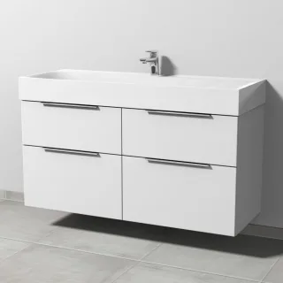 Sanipa 3way Waschtischunterbau zu Kaldewei Silenio Waschtisch mit 4 Auszügen, Weiß-Soft UM45743