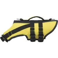 TRIXIE Rettungsweste Schwimmweste für Hunde mit Reflektorstreifen und Griff - gelb/schwarz