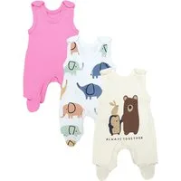 TupTam Strampler TupTam Baby Mädchen Strampler mit Fuß 3er Pack