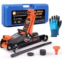 Springer Werkzeuge Rangierwagenheber 2,5T Rangierwagenheber Wagenheber KRW 25, max. Hubhöhe: 36,00 cm, 1 Paar Mechaniker Handschuhe als Gratis-Beilage