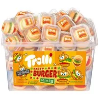 TROLLI Süßigkeit, Trolli Party Burger Minis aus Schaumzucker und Fruchtgummi 600g