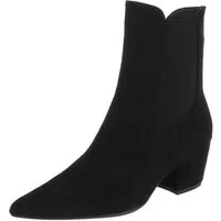 Ital-Design Damen Stiefelette spitz mit Blockabsatz, elastisch Chelseaboots (92002580) Blockabsatz Stiefeletten in Schwarz